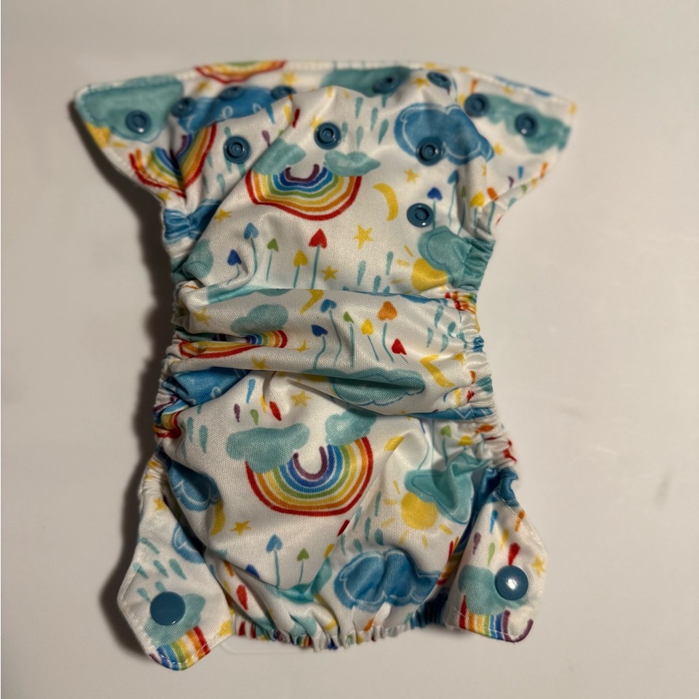Thirsties Natural AIO NEWBORN diaper rainbow print